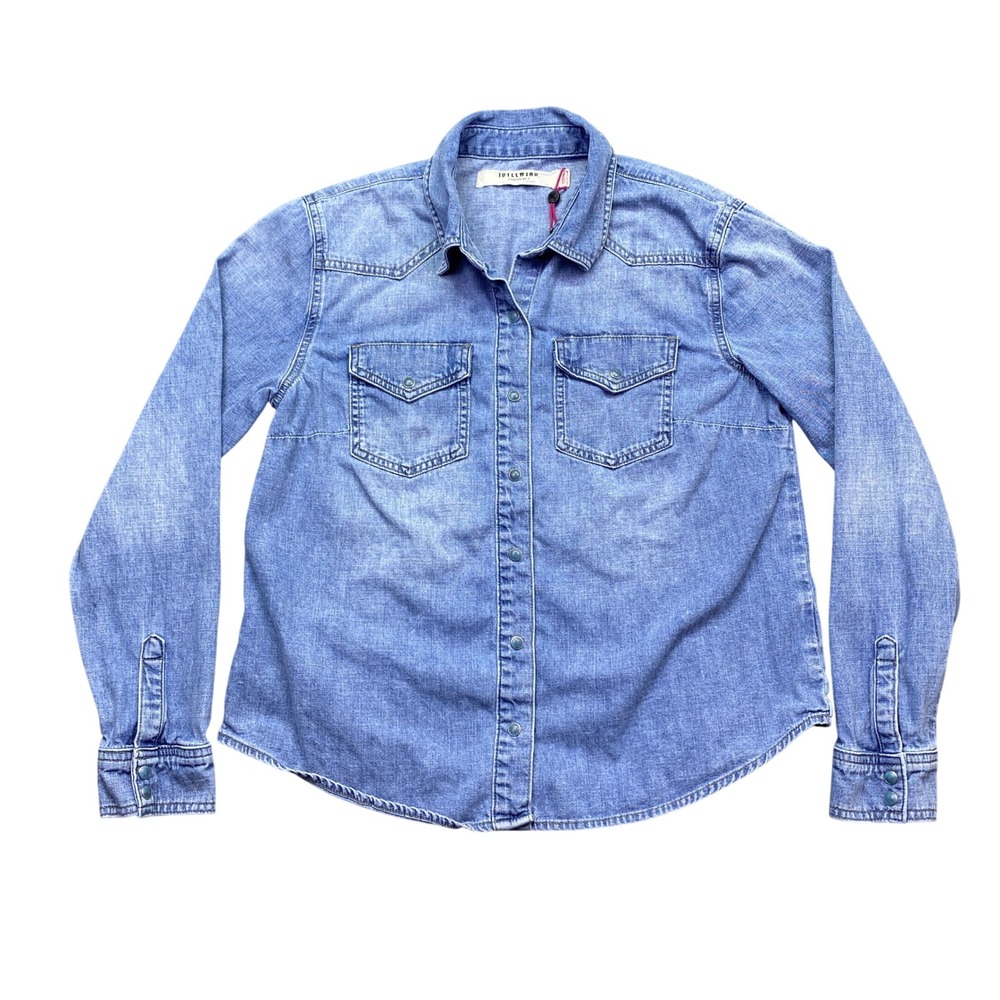 Idyllwind Fueled by Miranda Lambert Womens Medium Denim Western Snap Shirt Blue